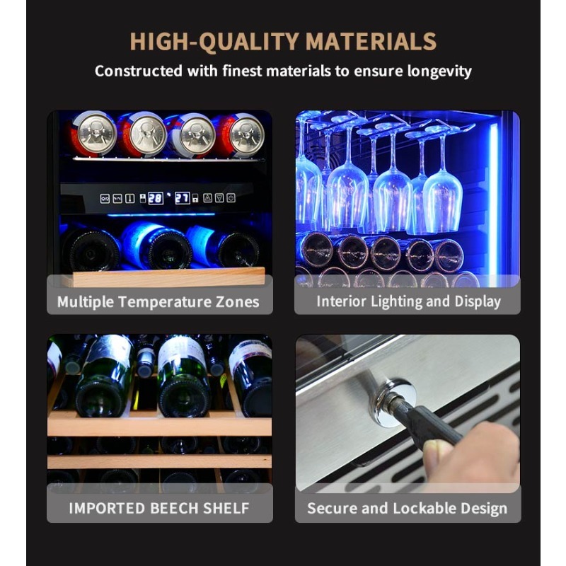 Airo 120V 66 Bottles Wine and  - đánh giá và giá Wine Beer Dual Zone