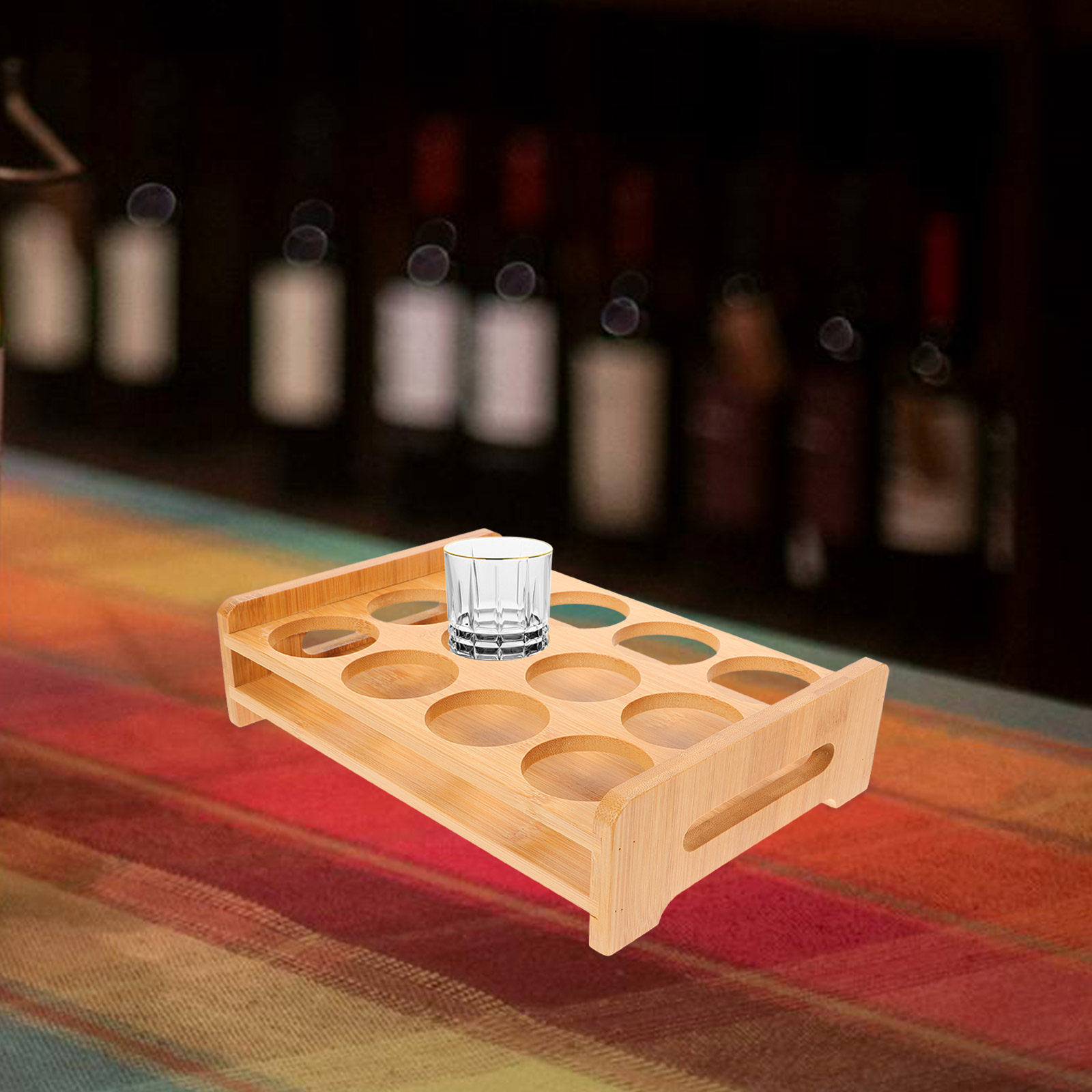 Bamboo Shot Glasses Holder Dis - đánh giá và giá Wine Beer Glass