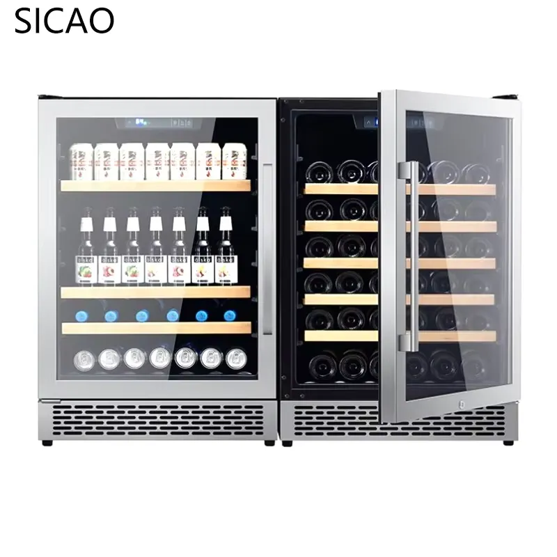 2 Door Wine Beer Fridge Glass  - đánh giá và giá Wine Beer Dual Zone