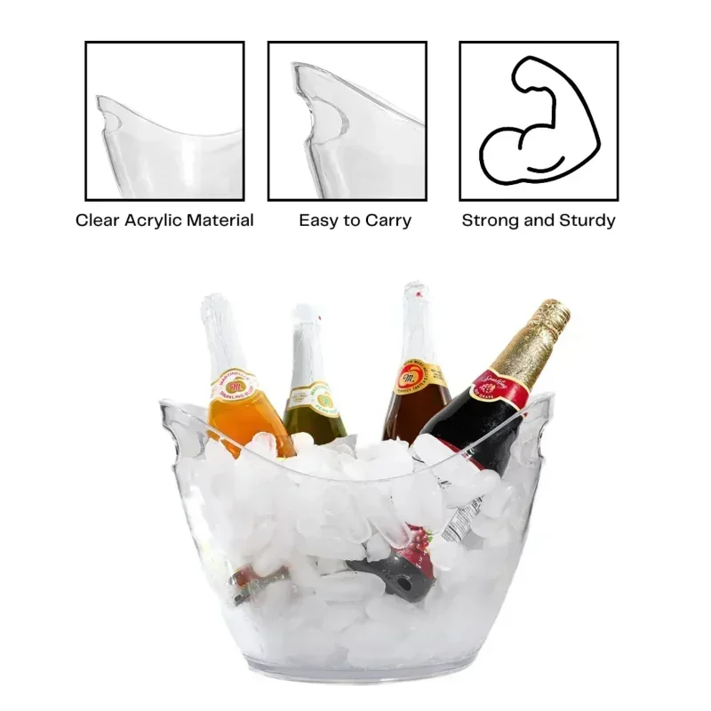 4/8L Ice Bucket Transparent Ic - đánh giá và giá Wine Beer Cooler