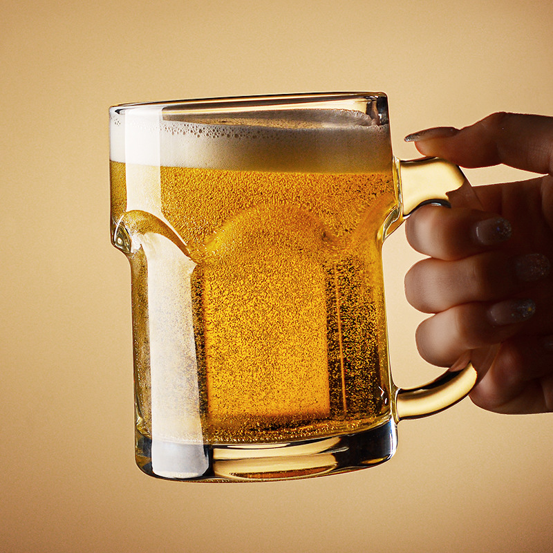 Household beer mug with handle - đánh giá và giá Wine Beer Glass